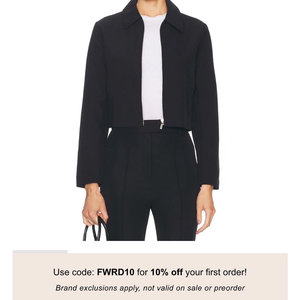L'Academie Black Blazer Cropped Suit Jacket